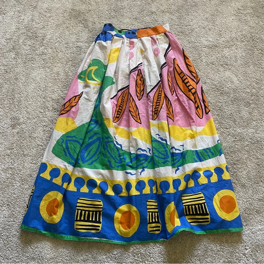 ZARA Ballon Printed Maxi Skirt - Picture 5 of 7